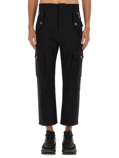 Shop Balmain Cargo Pants In Black
