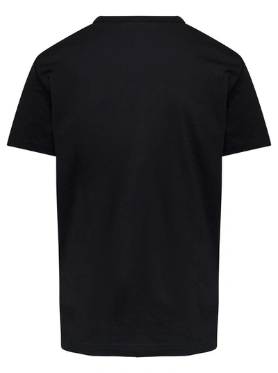 Shop Dolce & Gabbana Black T-shirt With Logo Tag Detail On The Front In Cotton Man