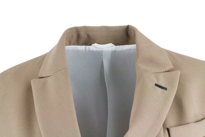 Brunello Cucinelli Wool Blend Blazer In Cookie