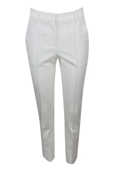 Shop Brunello Cucinelli Trousers In Cream