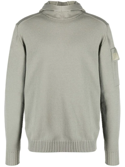 Shop C.p. Company Metropolis Series Extrafine Merino Wool Hooded Knit Clothing In Grey