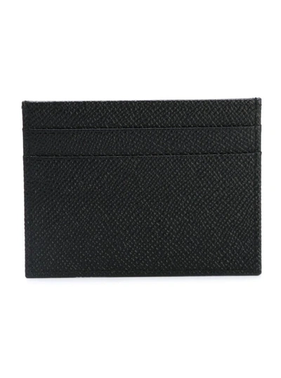 Shop Dolce & Gabbana Card Holder In Hammered Leather With Logo In Black