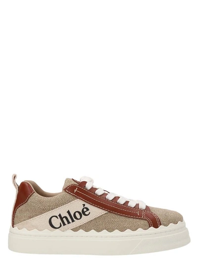 Shop Chloé 'lauren' Sneakers In Beige