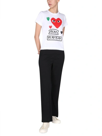 Shop Comme Des Garçons Play T-shirt With Logo Patch In White