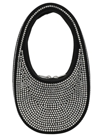 Shop Coperni 'crystal-embellished Mini Swipe Bag' Handbag In Black