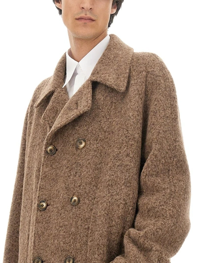Shop Dolce & Gabbana Double-breasted Coat In Brown