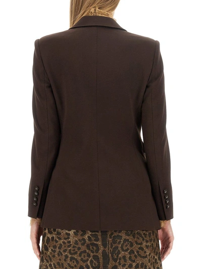 Shop Dolce & Gabbana Double-breasted Jacket In Dark Brown