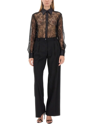 Shop Dolce & Gabbana Flare Pant In Black