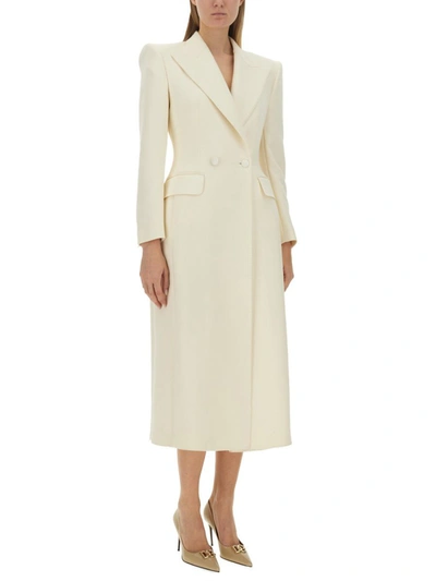 Shop Dolce & Gabbana Long Double-breasted Coat In White