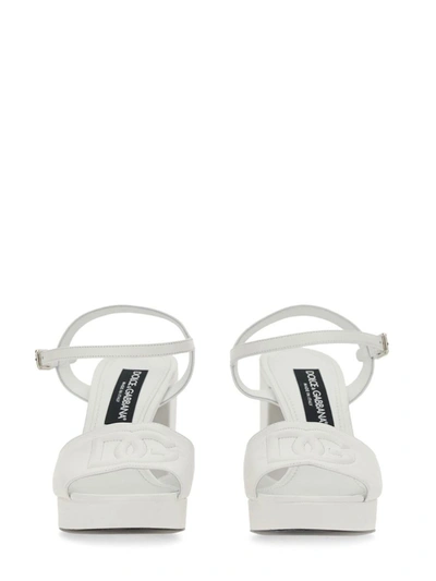 Shop Dolce & Gabbana Platform Sandal With Logo In White