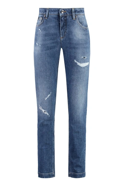 Shop Dolce & Gabbana Stretch Cotton Jeans In Denim