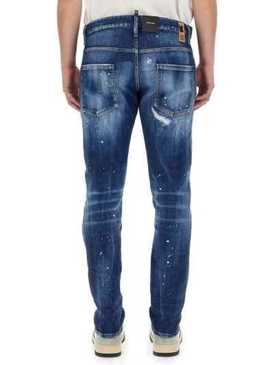 Shop Dsquared2 Patent Leather Effect Jeans In Blue