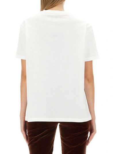 Shop Etro T-shirt With Logo Embroidery In White
