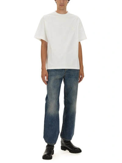 Shop Etro T-shirt With Pegasus Embroidery In White