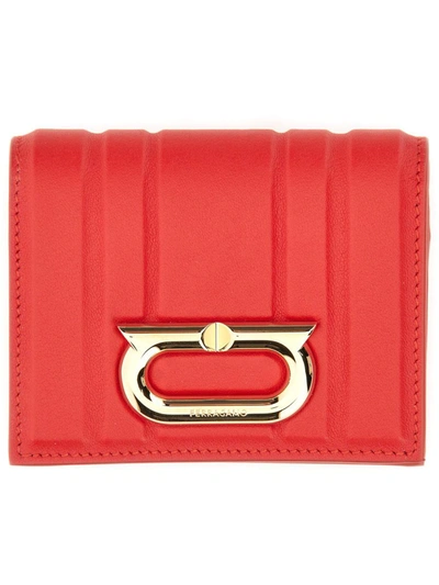 Shop Ferragamo Compact Matelassé Wallet In Red