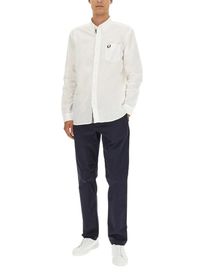 Shop Fred Perry Shirt With Logo In White