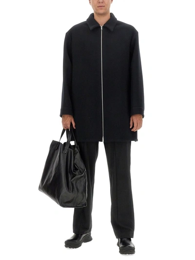 Shop Jil Sander Wool Coat In Black