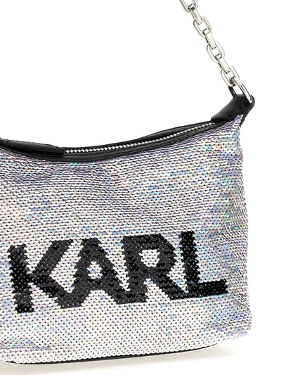 Shop Karl Lagerfeld 'k/evening' Mini Shoulder Bag In Silver