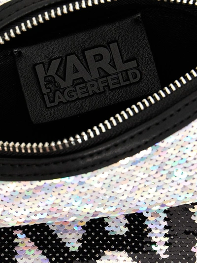 Shop Karl Lagerfeld 'k/evening' Mini Shoulder Bag In Silver