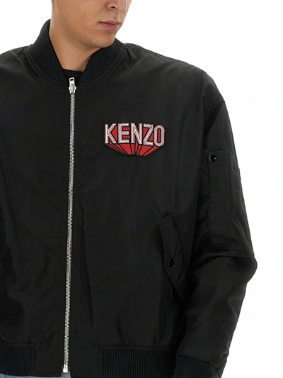 Shop Kenzo Bomber Jacket With Logo In Black