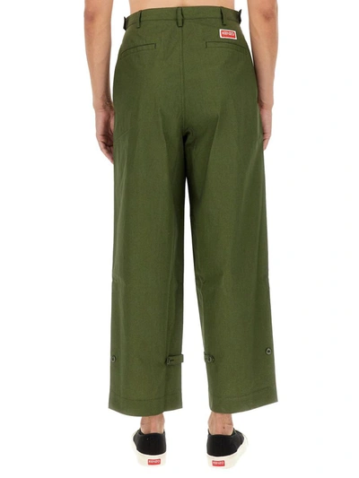 Shop Kenzo Straight Fit Pants In Military Green