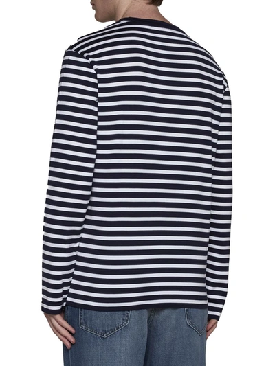 Shop Maison Kitsuné Maison Kitsune' T-shirts And Polos In Navy Stripes