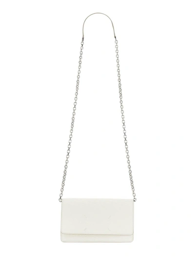 Shop Maison Margiela Large Wallet With Chain Unisex In White