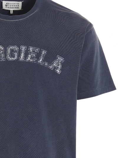 Shop Maison Margiela Logo Print T-shirt In Blue
