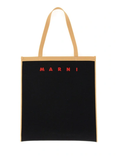 Shop Marni Flat Tote Bag In Multicolour