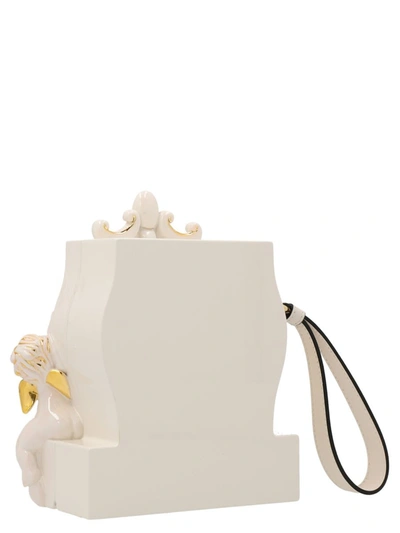 Shop Moschino 'clock' Clutch In White