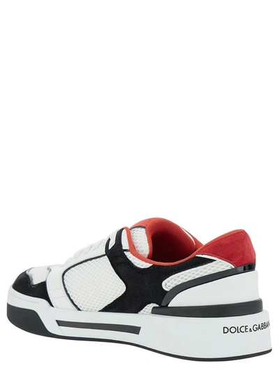 Shop Dolce & Gabbana Multicolor Low Top Sneakers With Logo Patch In Viscose Man