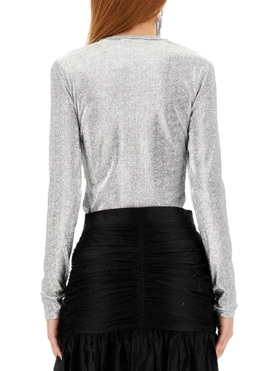 Shop Paco Rabanne Draped Top In Silver