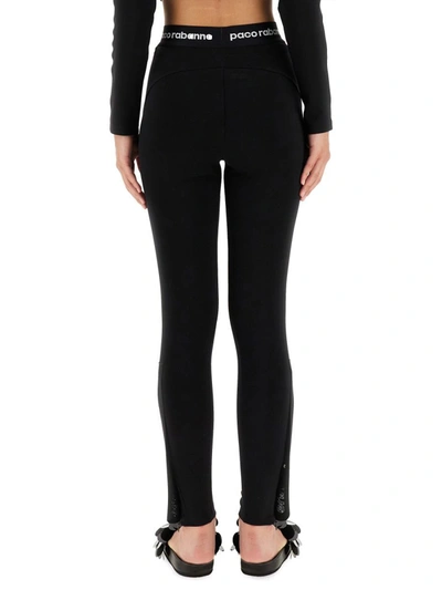 Shop Rabanne Paco  Pants With Logo In Black