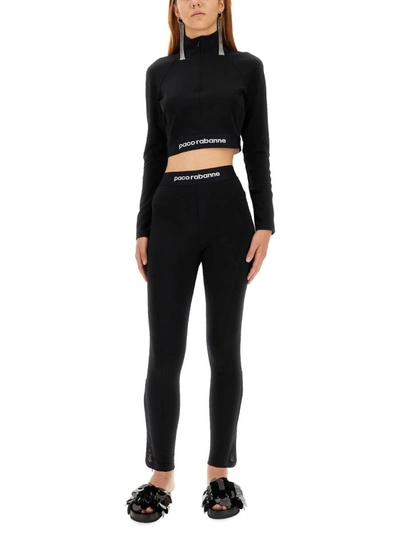 Shop Rabanne Paco  Top Cropped In Black