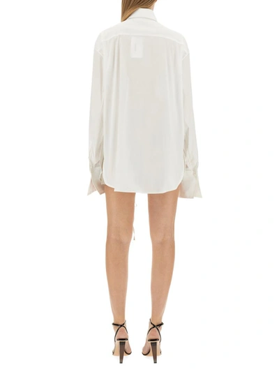 Peter Do Adjustable Tie Collared Shirt With High-low Hem In White