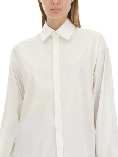 Peter Do Adjustable Tie Collared Shirt With High-low Hem In White