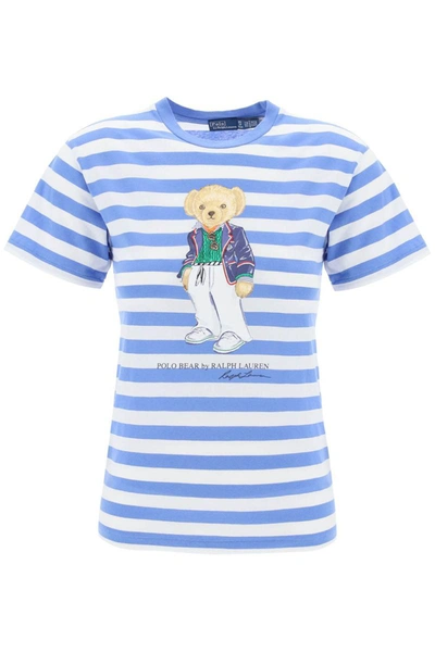 Shop Polo Ralph Lauren Polo Bear Striped T-shirt In Multicolor