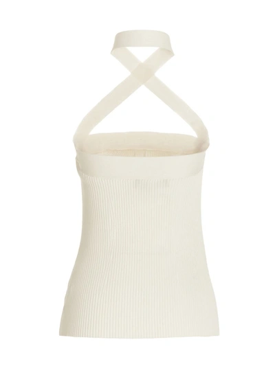 Proenza Schouler Asymmetric Shoulder Knit Top In White