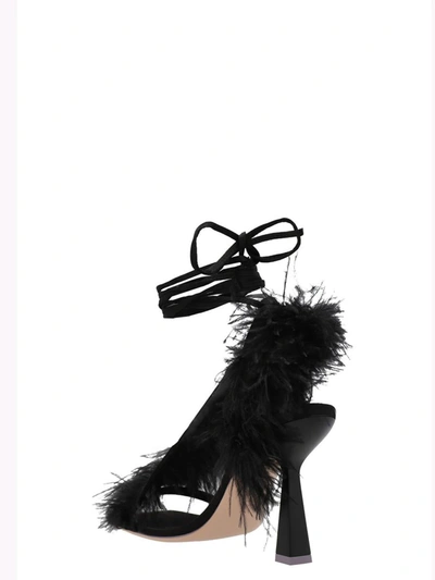 Shop Sebastian 'feather Wrap' Sandals In Black