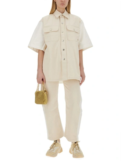 Shop Stella Mccartney Utility Jeans With Banana Leg In Ivory