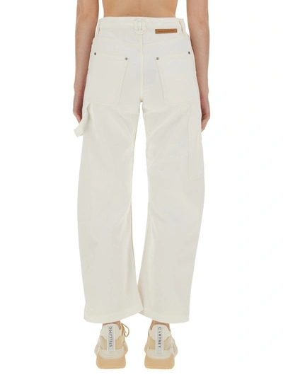 Shop Stella Mccartney Utility Jeans With Banana Leg In Ivory