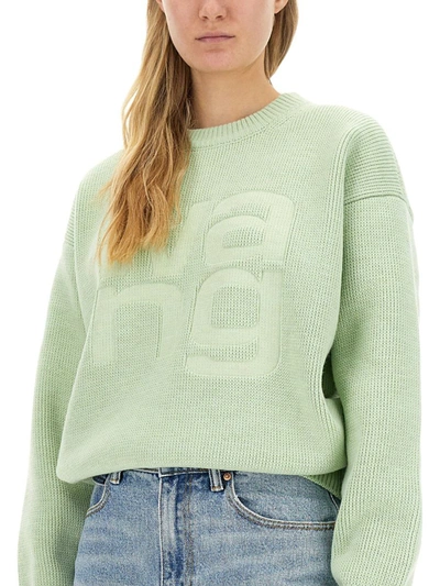 Shop Alexander Wang T T By Alexander Wang Jersey With Logo In Green