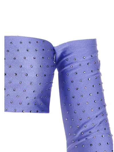 The Andamane Lexi Shiny Crop Top In Purple