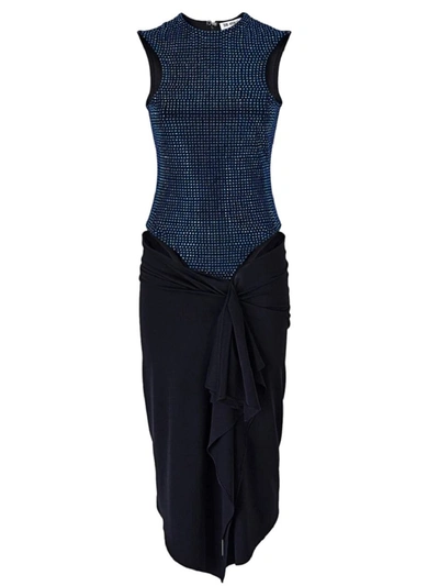 Shop Attico The  Midi Dress ``mirna`` In Blue