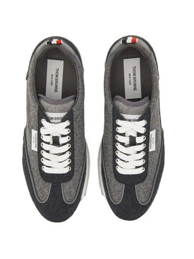 Shop Thom Browne Tech Runner Sneaker In Grey