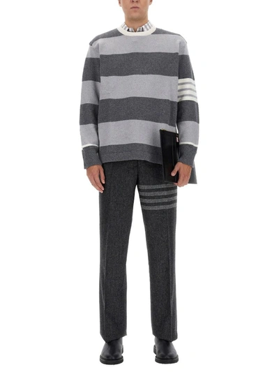 Shop Thom Browne Tweed Pants In Grey