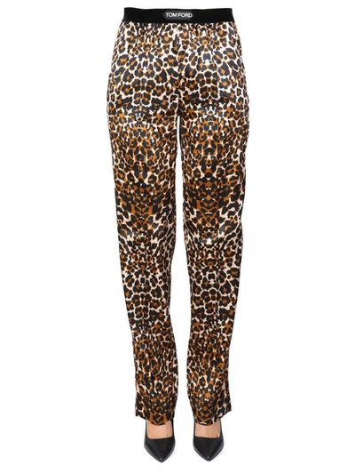 Shop Tom Ford Animal Print Pants In Multicolour