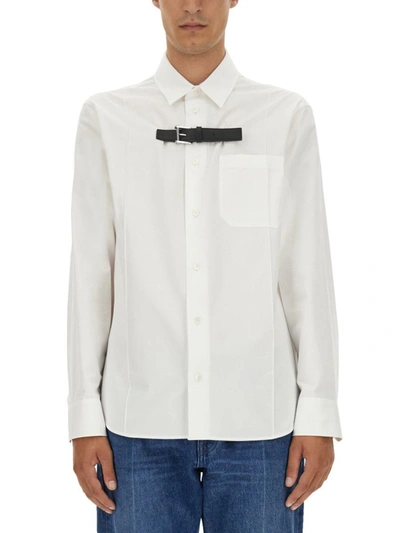 Shop Versace Formal Shirt With Buckle In White