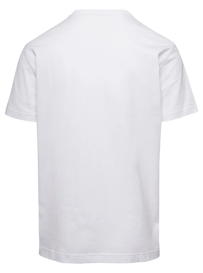 Shop Dolce & Gabbana White Crewneck T-shirt With Logo Plate In Cotton Man