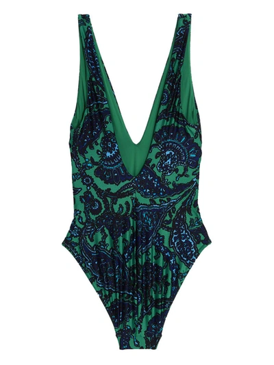 Shop Zimmermann One-piece Swimsuit 'tiggy Plunge Circle Link' In Multicolor